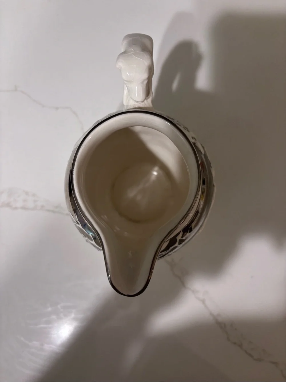 Vintage Wedgwood Eturia Barlaston Creamer Pitcher Ivory Silver Horse Hound Hunt